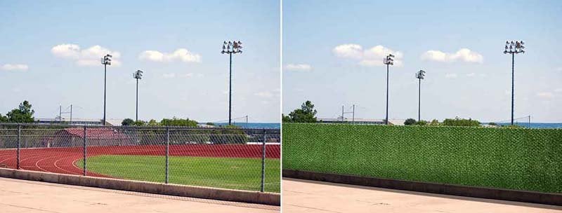 sport field grass fence application